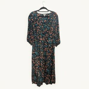 Ava & Liv Floral high- low midi dress with balloon sleeves